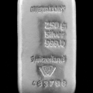 250 g Metalor silver bar