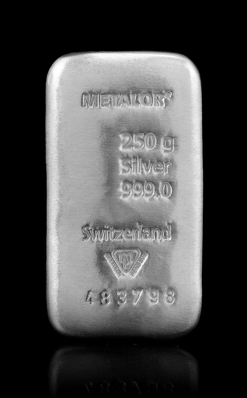 250 g Metalor silver bar