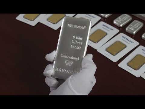 Lingou 1000 grame argint, puritate 999  Metalor Elvetia
