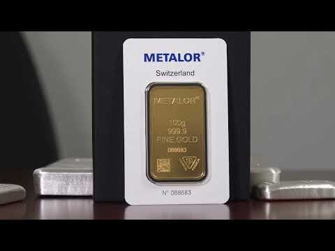 Lingou 100 grame aur, puritate 999,9 Metalor Elvetia