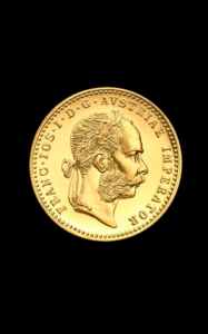 Damaged 1 Ducat Franz Joseph gold coin - front
