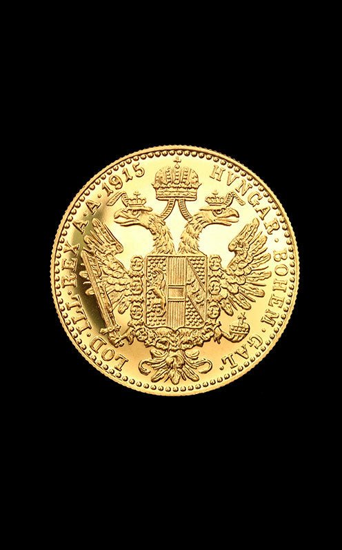 Damaged 1 Ducat Franz Joseph gold coin - back