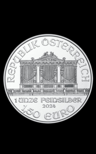 1 oz Vienna Philharmonic silver coin - front