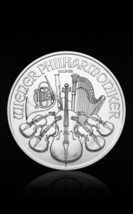 1 oz Vienna Philharmonic silver coin - back