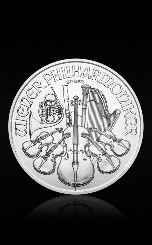 1 oz Vienna Philharmonic silver coin - back