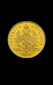 Moneda din aur 8 Guldeni Franz Josef - verso