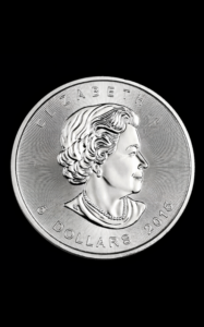 1 oz Maple Leaf silver coin, Canada - back