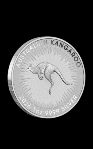 Moneda din argint 1 uncie Cangur Australian - verso