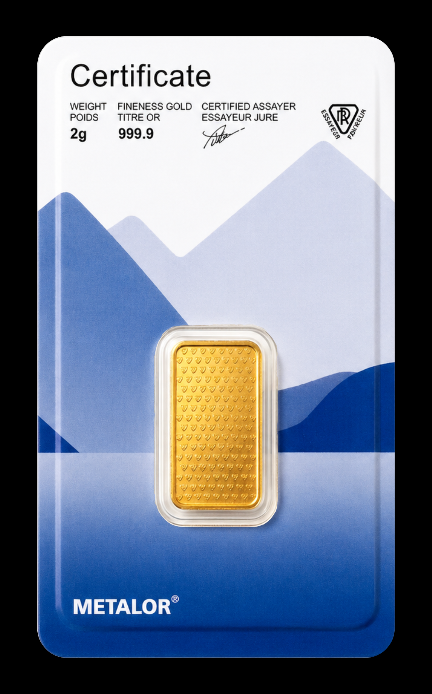 Lingou din aur 2 g Metalor - verso