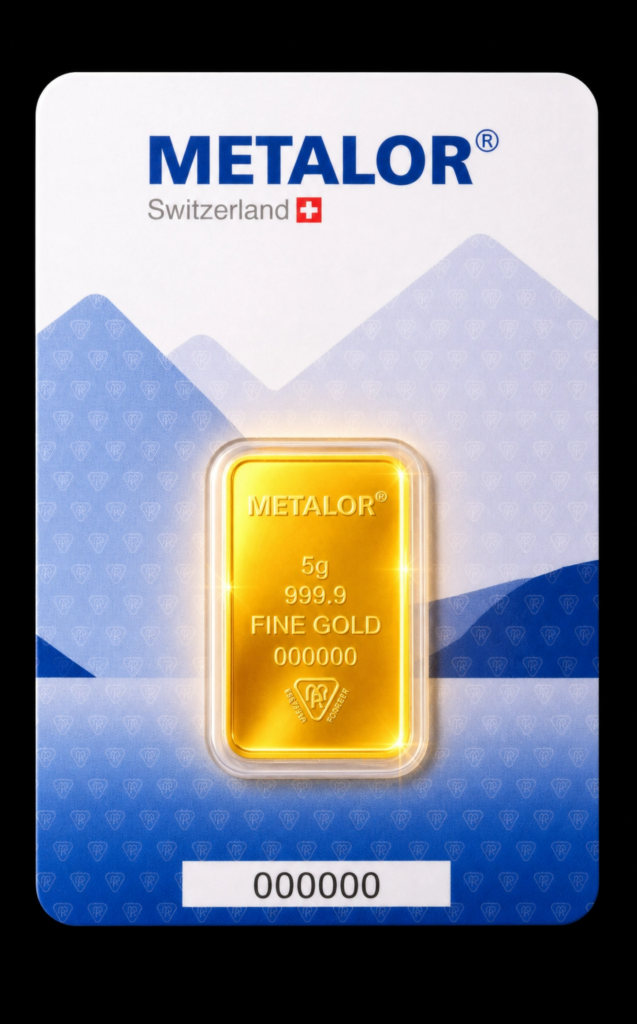 Lingou din aur 5 g Metalor - fata