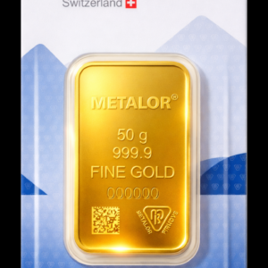 Lingou din aur 50 g Metalor - fata