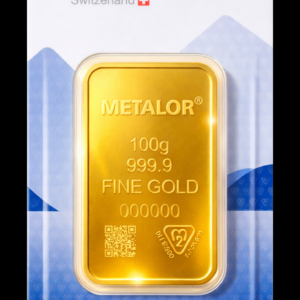 Lingou din aur 100 g Metalor - fata